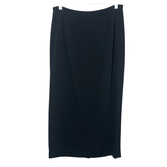 NWT Lafayette 148 New York Black Wool Straight Midi Skirt Sz 8